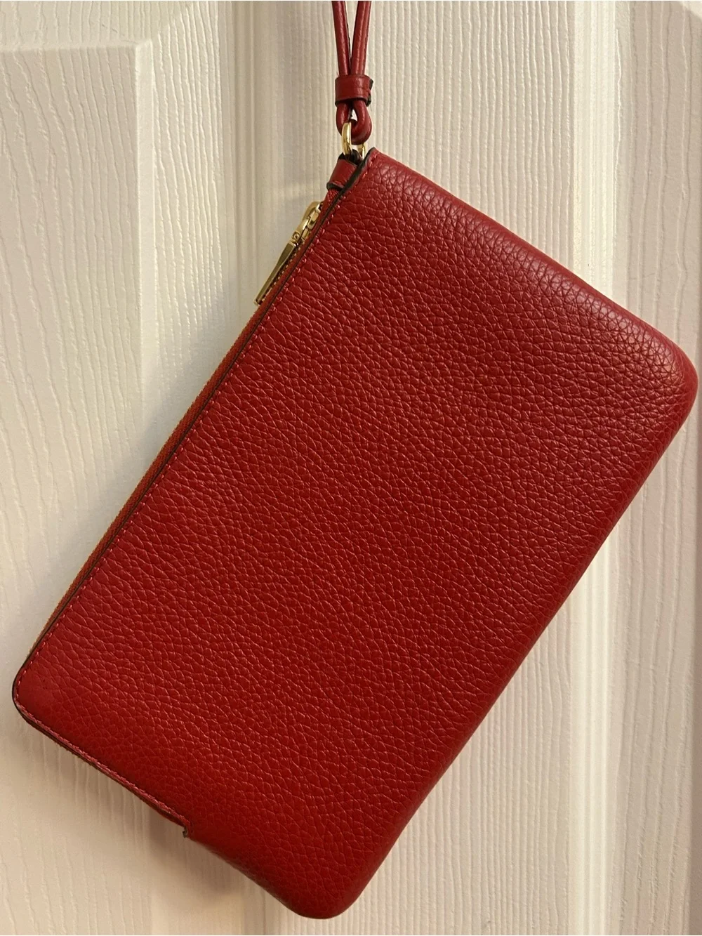 Coach Red Signature Double Zip Wristlet